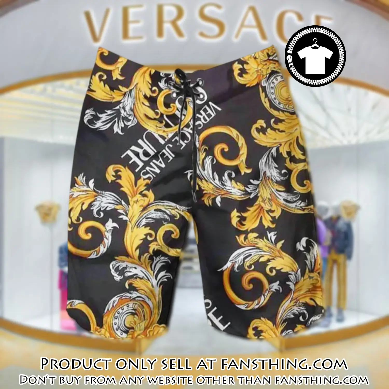 Versace golden black luxury brand premium fashion shorts for men fst5706434